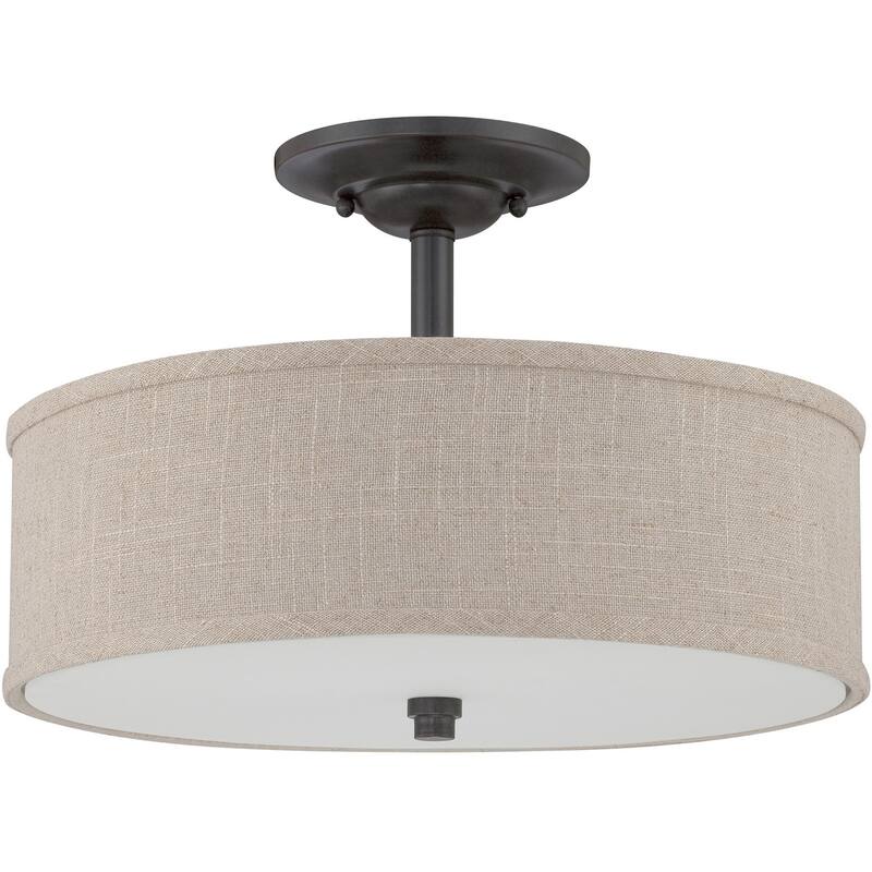 Cloverdale 3-Light Semi-Flush Mount in Mottled Cocoa - Mottled Cocoa