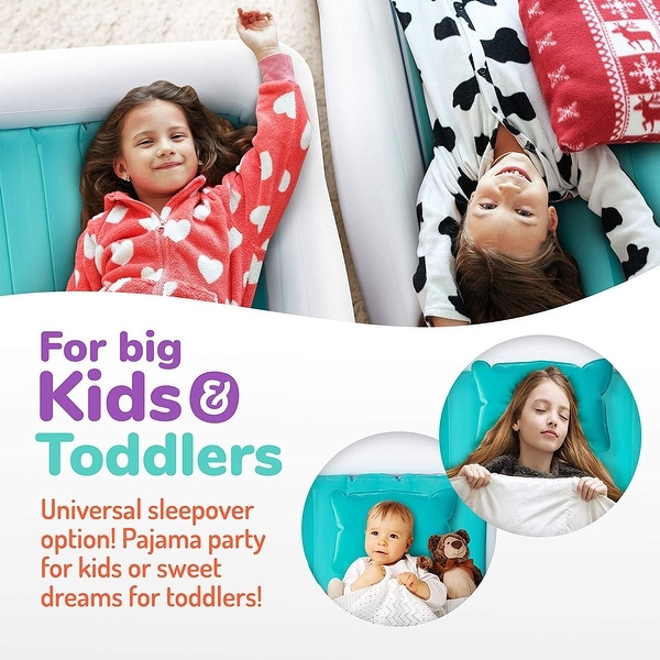 BABYSEATER Toddler Air Mattress with Sides Includes Air Pump w