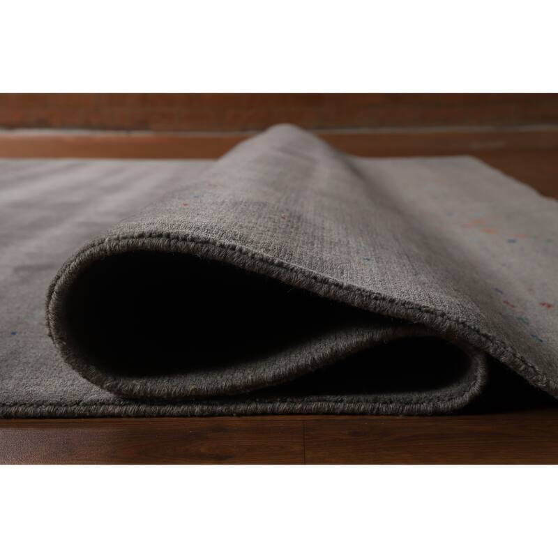 Hand Knotted Oriental 100% Wool Carpet Tribal Tribal Greys & Charcoal Gabbeh Area Rug - 12' 0'' X 9' 1''