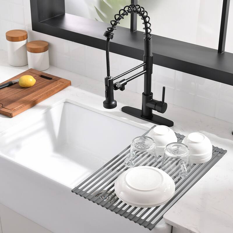 Purifier Kitchen Faucet Drinking Water Faucet With Roll Up Dish Drying Rack, Pull Down Water Filter Kitchen Sink Faucets