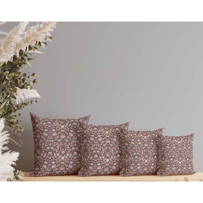 Wildflower Lagoon Faux Suede Reversible Throw Pillow Light and Orange