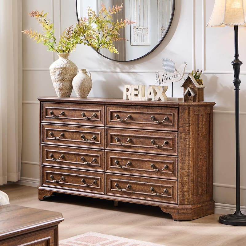 Farmhouse Drawers Dresser, Wood Chest of Drawers, Dressers Organizer - Reclaimed Barnwood - 8-drawer