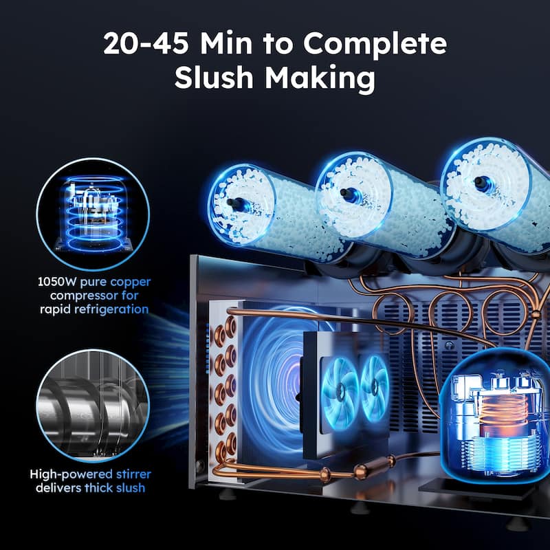 Commercial Slushy Machine, 3L/6L/12L/24L/36L, Self-Cleaning, for Margaritas, Alcoholic Beverages, Smoothies, and Soft Ice Cream
