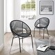 preview thumbnail 17 of 31, Corvus Sarcelles Woven Wicker Indoor/Outdoor Chairs (Set of 2)