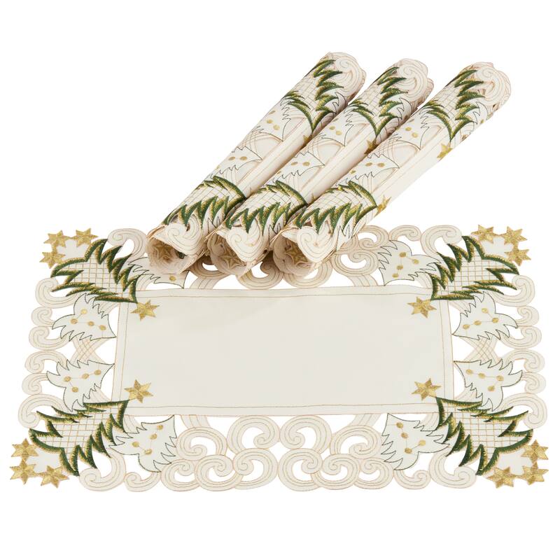 Pandoro Collection Christmas Tree Placemat (Set of 4) - Ivory
