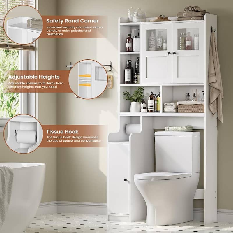 Over The Toilet Bathroom Storage Cabinet Toilet Storage Shelves