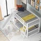 preview thumbnail 16 of 51, Floor Bunk Bed with Convertible Slide and Ladder, Wood Bunk Bedframe with Full-Length Guardrail Space-saving Low Bunk Bed
