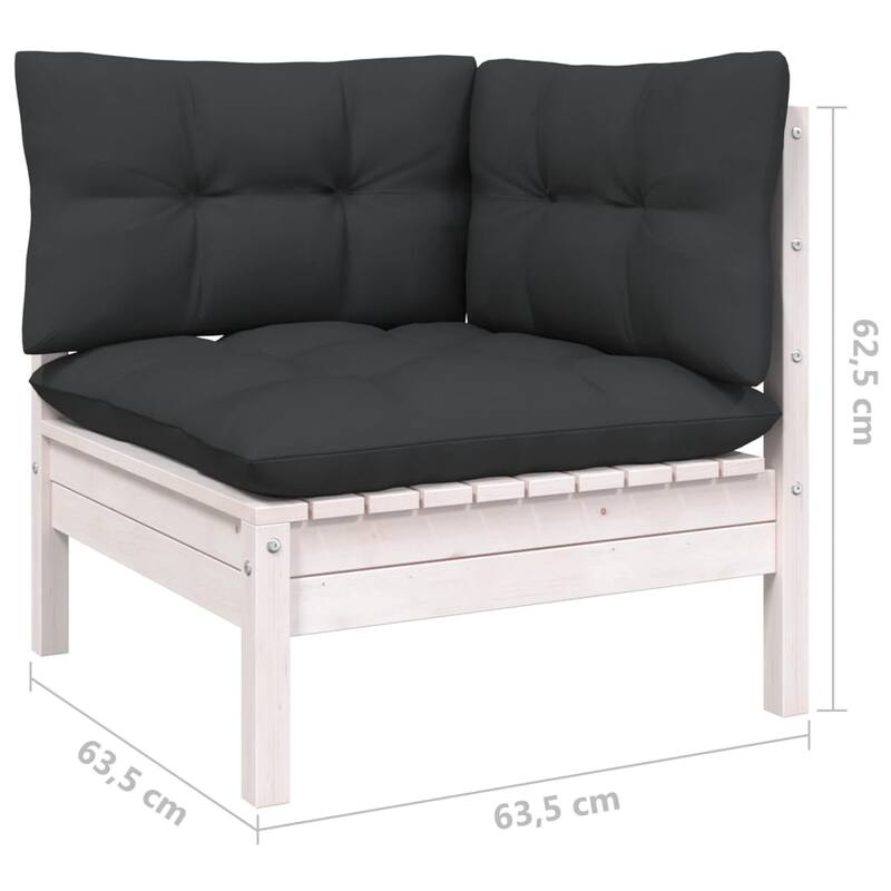 vidaXL Solid Pinewood Patio Lounge Set 9 Piece with Cushions Multi Colors