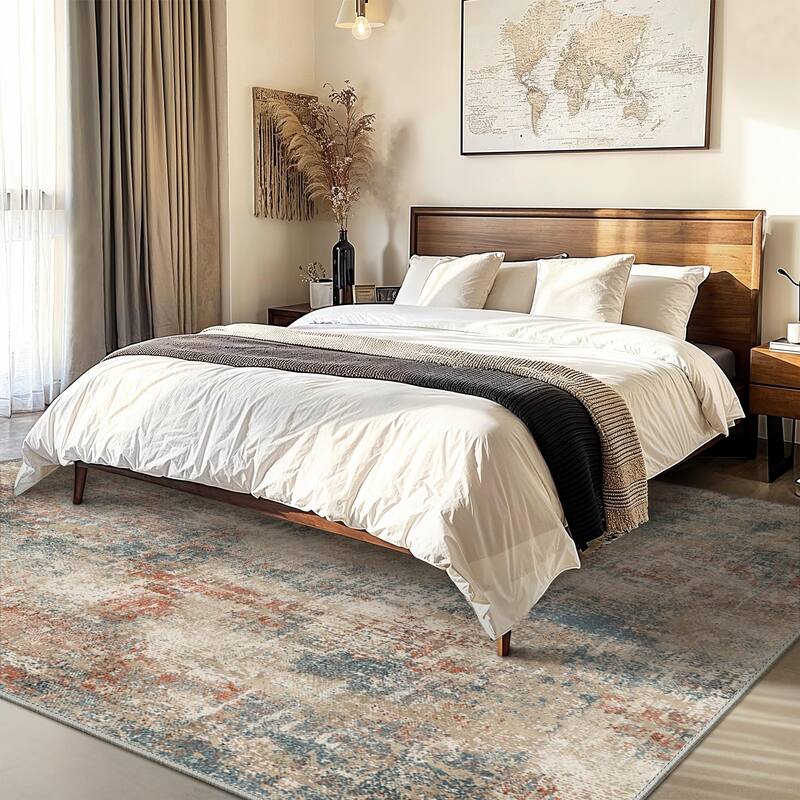 Mcow Low Pile Machine Washable Non-Slip Area Rug