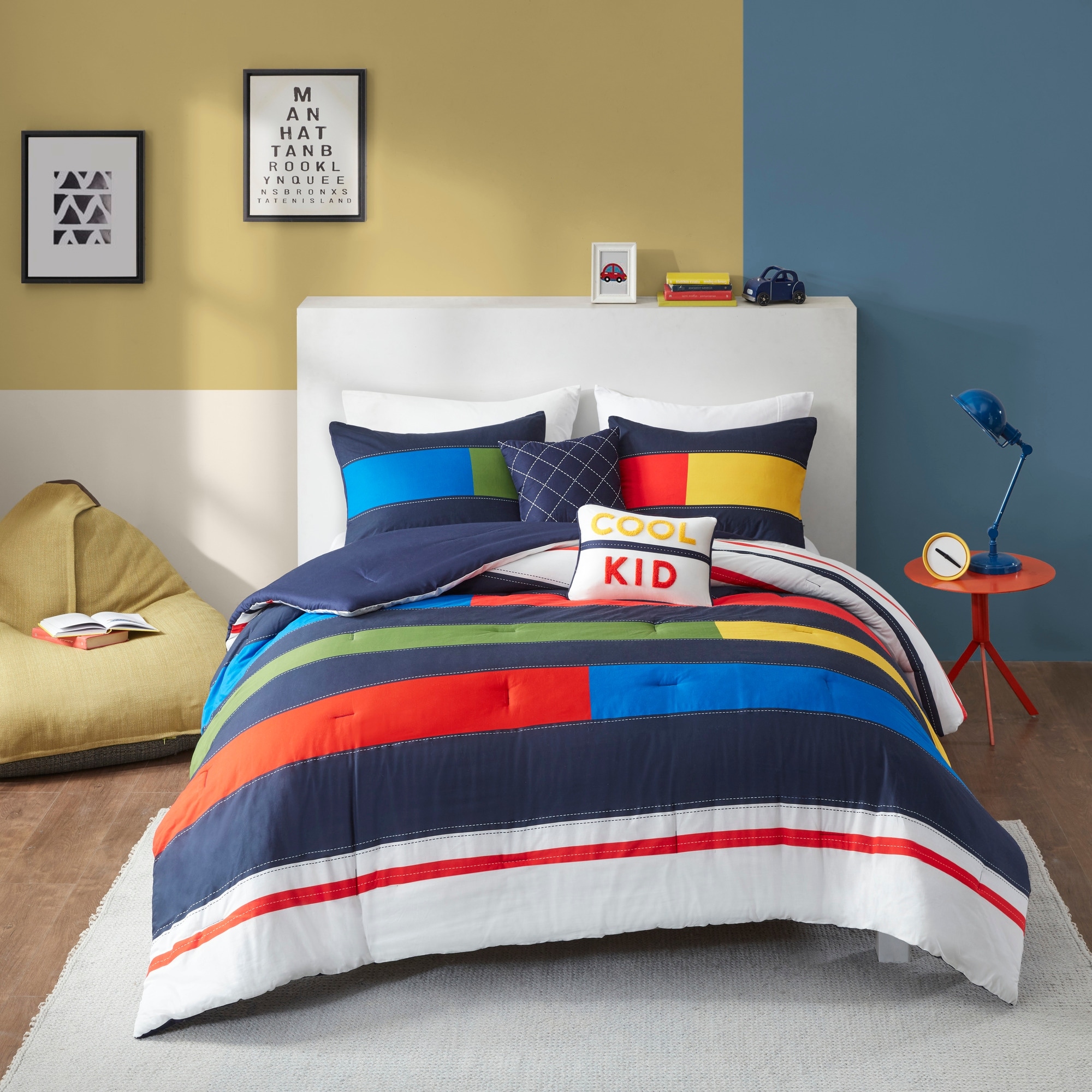 Morris Stripe Printed Comforter Set by Intelligent Design Kids