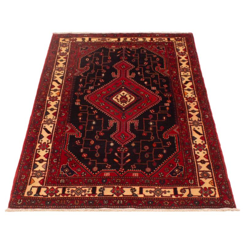 ECARPETGALLERY Hand-knotted Anatolian Vintage Navy, Red Wool Rug - 4'6 x 7'7