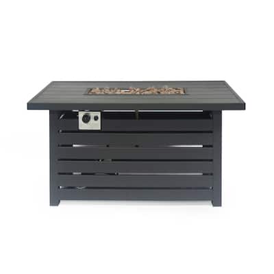 Rectangular Iron Fire Pit with 30,000 BTU Output
