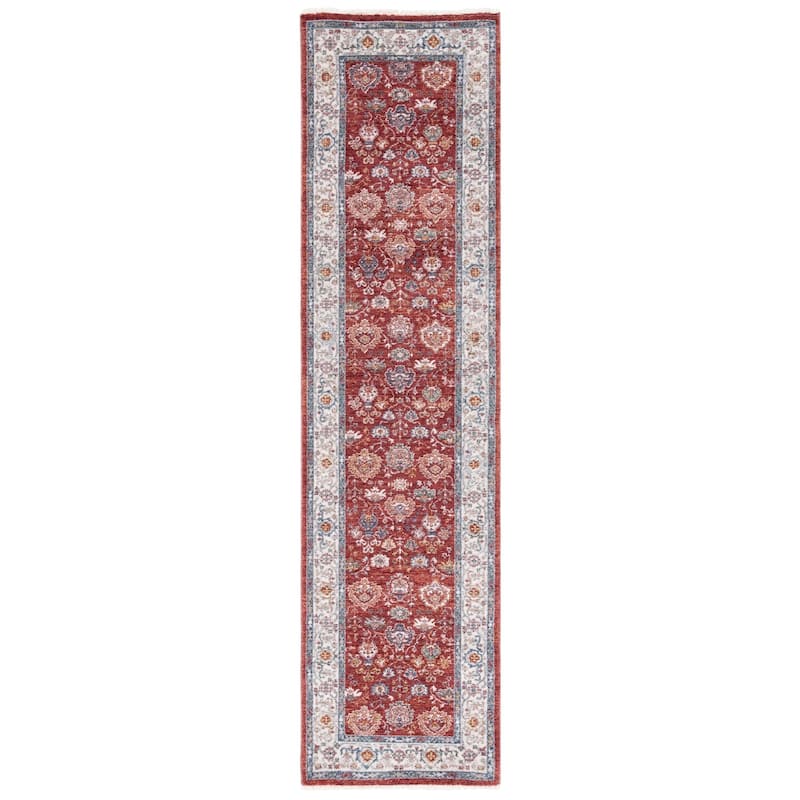 SAFAVIEH Lauren Ralph Lauren Lefka Rug - 2' x 8' Runner - Red/Ivory Blue