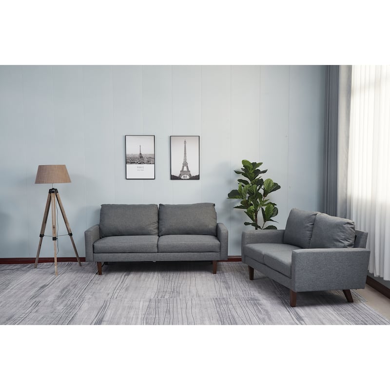 Linen 2 Piece Loveseat and Sofa Living Room Set