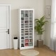 preview thumbnail 1 of 8, 71" Tall Shoe Rack Storage Organizer Entryway Narrow Shoe Cabinet Large Capacity Shoe Cabinets with Open Shelves for 36 Pairs White