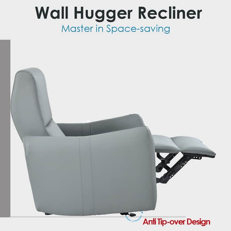PU Leather Wall‑Hugger Power Recliner Chair with USB‑C & 330 lbs Capacity