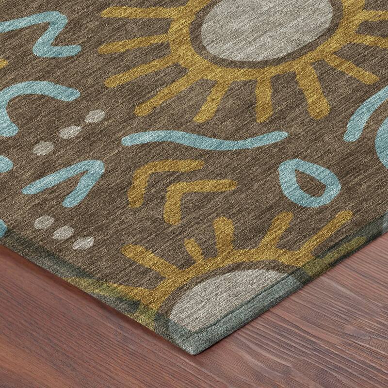 Machine Washable Indoor/ Outdoor Modern Sol Chantille Rug