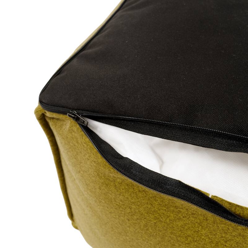 Qiviut Green Square Pouf