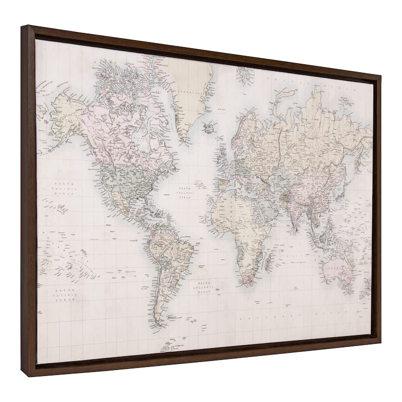 Kate and Laurel Sylvie World Map Canvas by The Creative Bunch Studio
