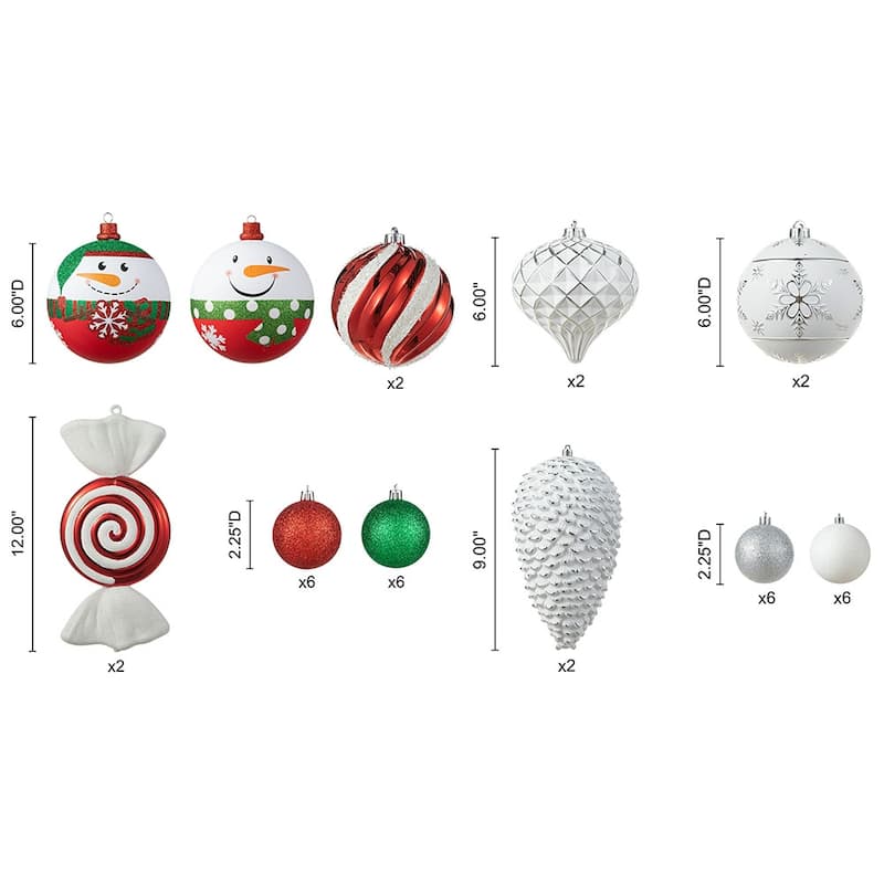 Glitzhome 7ft/9ft Deluxe Pre-Lit Flocked Slim Fir Artificial Christmas Tree with Warm White Lights & 36PCS Ornaments