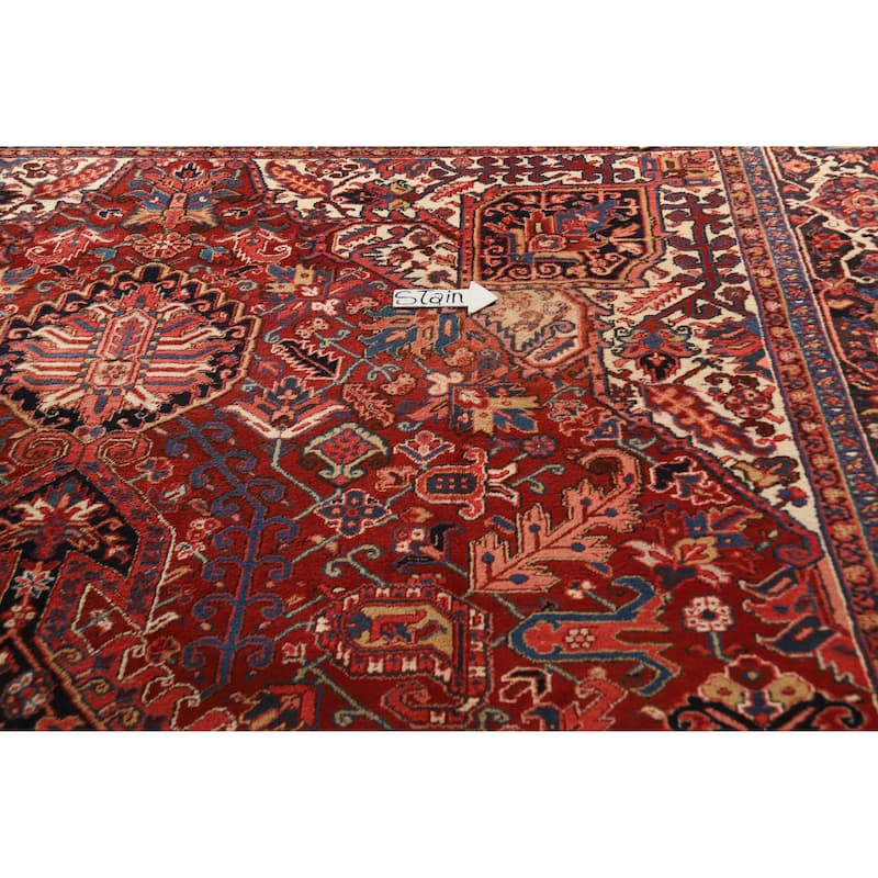 Hand Knotted Oriental 100% Wool Carpet Traditional Medallion Red Heriz Area Rug - 19' 3'' X 12' 0''