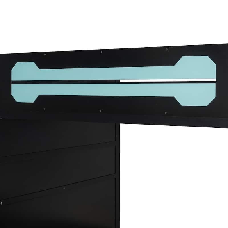 Full Size Gaming Loft Bed Esports-Inspired Bed with Desk Shelves and Charging Station for Gaming Bedroom Setup, Esports Hotels