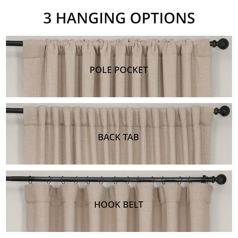 Exclusive Fabrics Faux Textured Faux Linen Room Darkening Curtains for Bedroom & Living Room Curtains (1 Panel)