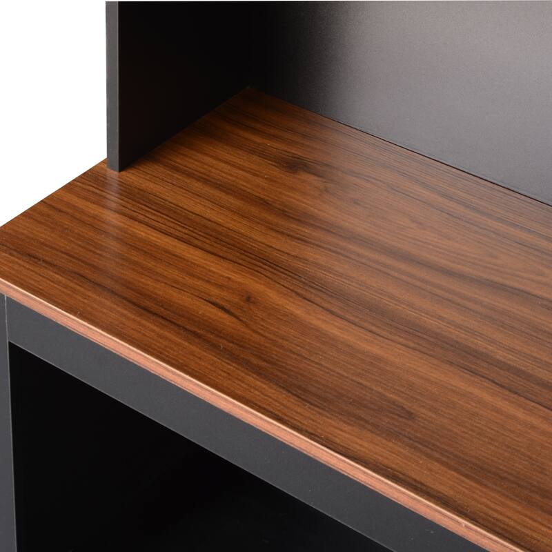 Modern Entryway Bench with Coat Rack, 3 Shelves, Drawers, 3 Hooks, and Storage