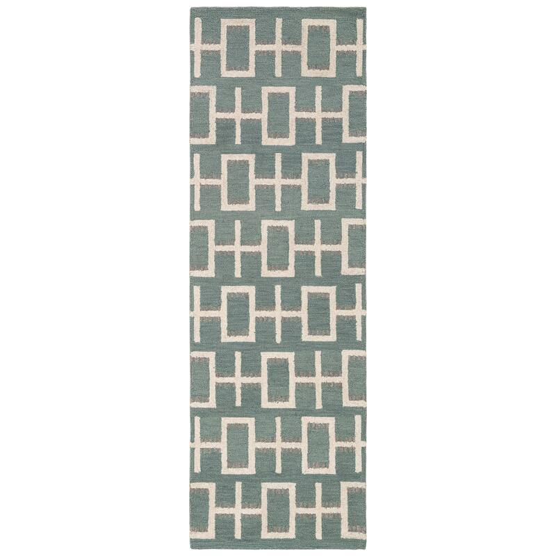 Terra by Obeetee Freya Frida Green Rug - Green/Teal - 2'6" x 8'