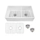 Soleil 33-in Fireclay 60/40 Double Bowl Kitchen Sink Kit - 18 x 33 - 18 ...