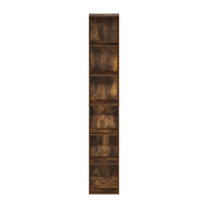 70.87 in. Tall Pine Wood 6-Shelf Bookcase