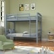preview thumbnail 2 of 10, Grey Wood Twin Over Twin Bunk Bed with Staircase