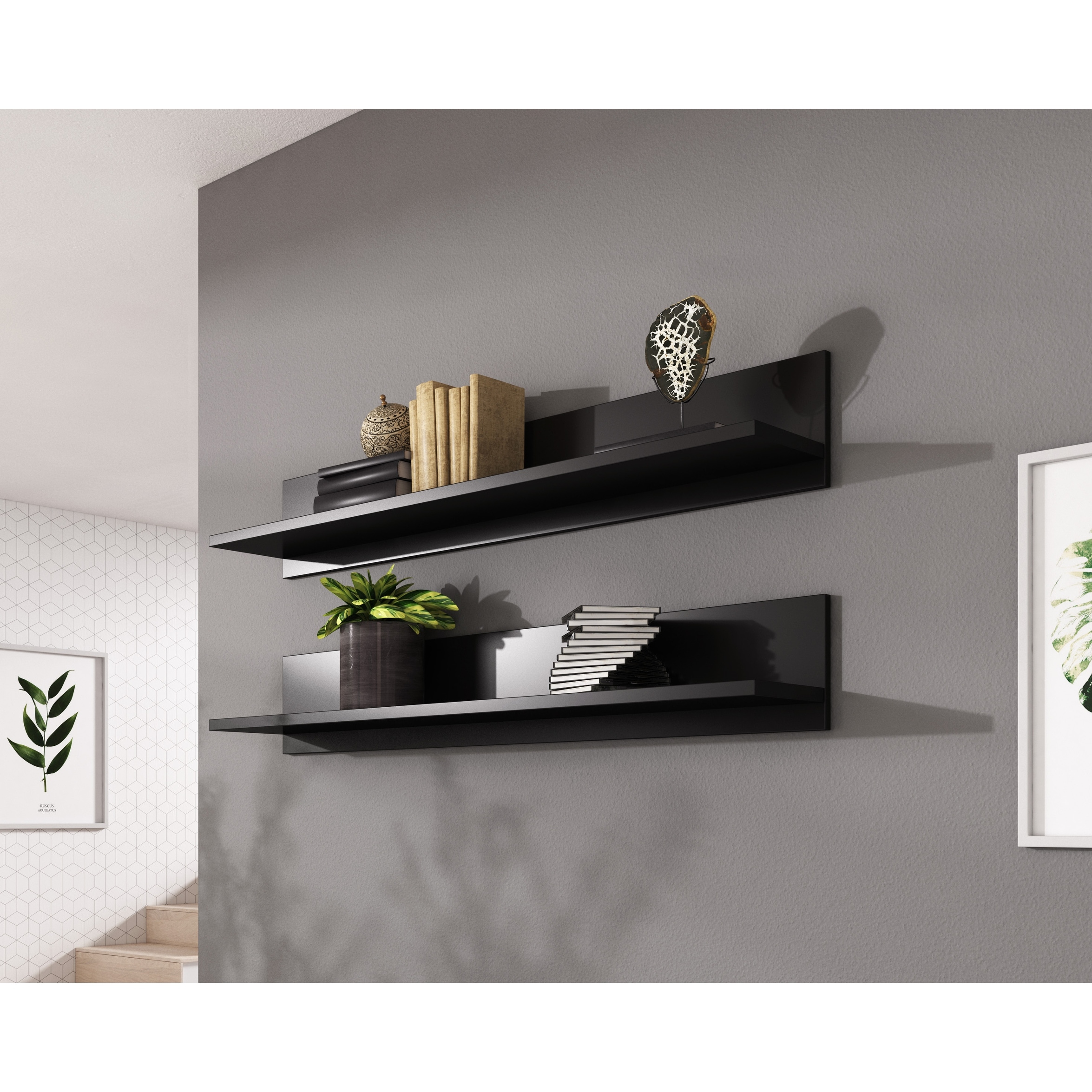 Soho S5 Modular Modern Wall Mounted Floating 2 Piece Shelf Set On Sale Overstock 29139346