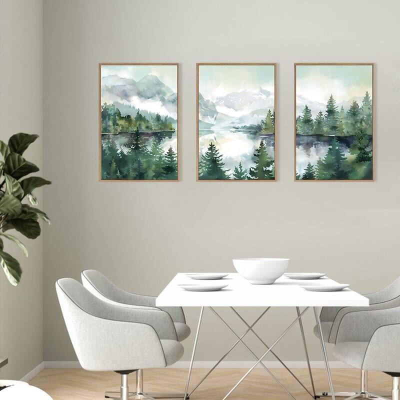 Forest Wall Decor, Nature Green Pines Wall Painting, Forest Wilderness