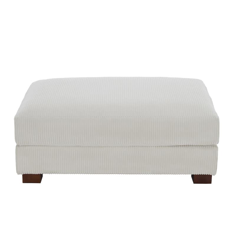 Modern Oversized striped Corduroy Ottoman