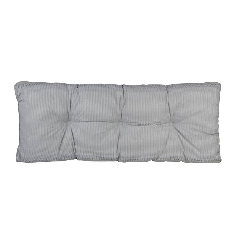 Klear Vu Tufted Omega Universal Bench Cushion - 36 x 14 x 3 - Light Grey