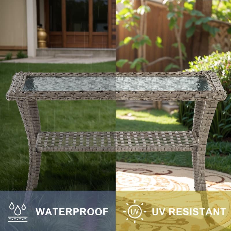 Gymojoy Outdoor Wicker Patio Furniture Sofa Chair Set Weather-Resistant