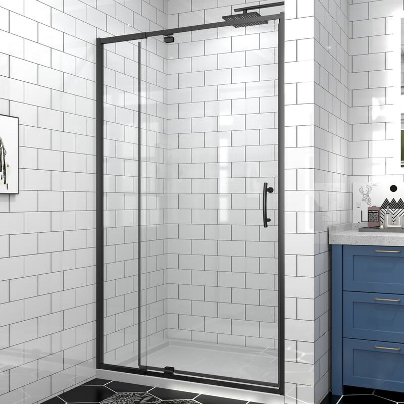 Modland 42''/48''/54''/60''W x 71''H Frameless Pivot Swing Shower Door Enclosure with 1/4" SGCC Tempered Glass Door