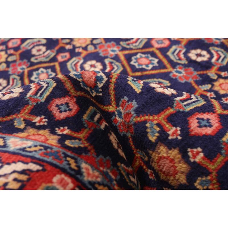 ECARPETGALLERY Hand-knotted Andelz Navy Wool Rug - 3'4 x 9'5