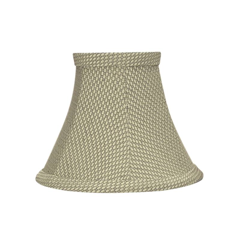 Aspen Creative Bell Chandelier Clip-On Lamp Shade (6 Pack), Light Beige, (3" x 6" x 5")