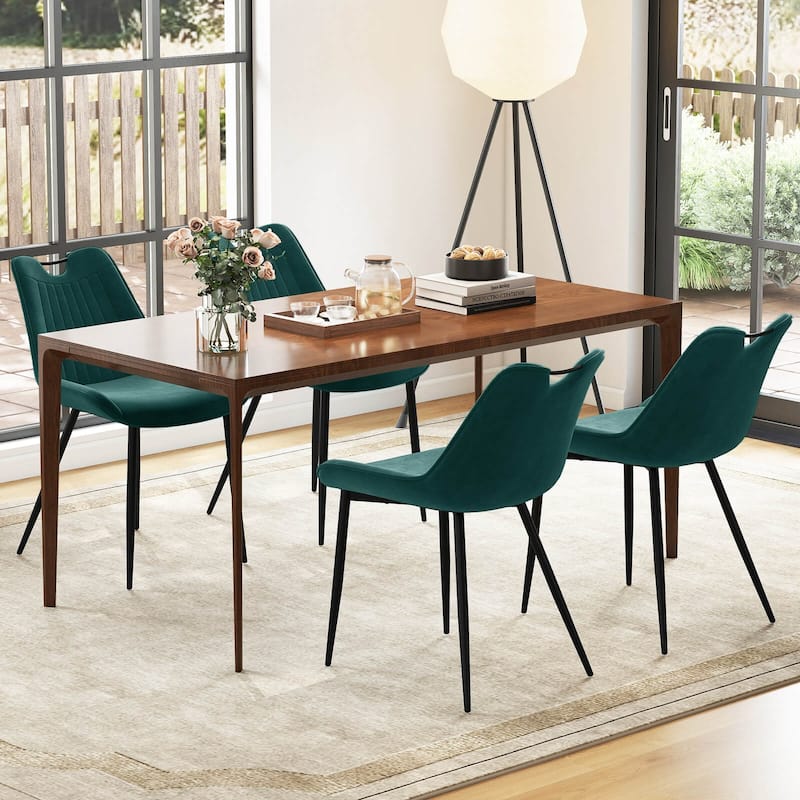 Costway Dining Chair Set of 4 Faux Leather Upholstered Kitchen Chairs - See Details