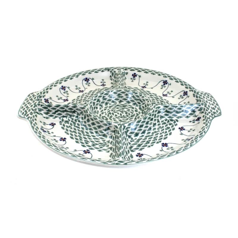 Blue Rose Polish Pottery T138 Manufaktura Chip & Dip Plate