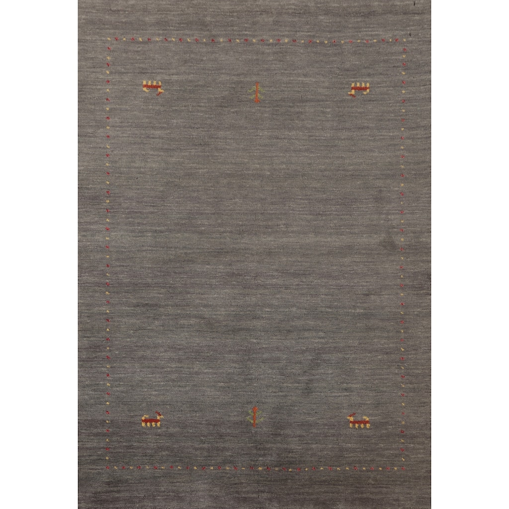 Tribal Gabbeh Accent Rug Handmade Wool Carpet - 3'11"x 5'9"