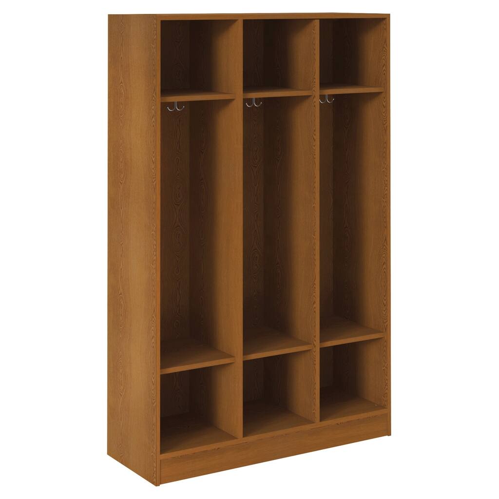 Triple Locker Storage Unit - 72" High Symmetry Design - Durable Steel Construction - Upper & Lower Shelves - 45" x 18"