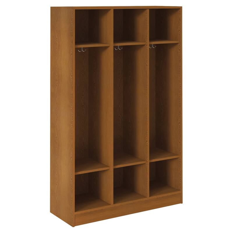 Triple Locker Storage Unit - 72" Tall - Durable Steel Construction - Upper & Lower Shelves - Home, School, Gym