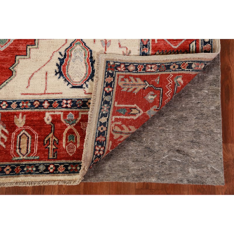 Vegetable Dye Heriz Serapi Oriental Rug Hand-Knotted Wool Carpet - 4'1"x 6'8"