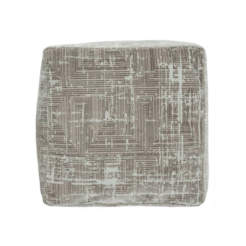 HomeRoots 18" Gray Polyester Blend Ottoman