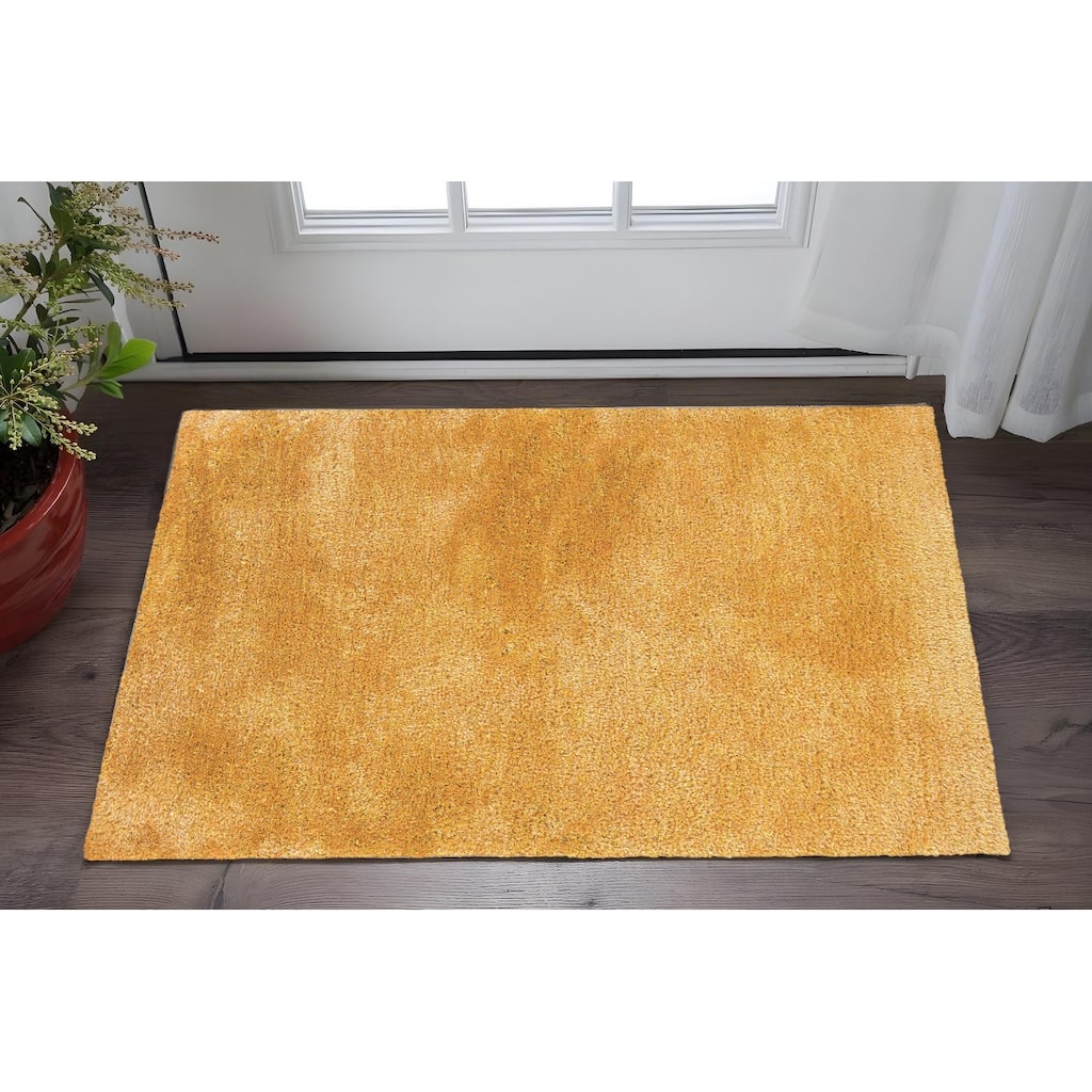 HomeRoots Solid Color Shag Rectangle Area Rug - 62.99 in. x 38.98 in. x 1.60 in.
