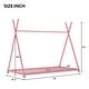 preview thumbnail 4 of 32, Twin Size Metal House Bed with Triangle Structure, Low Platform for Kids