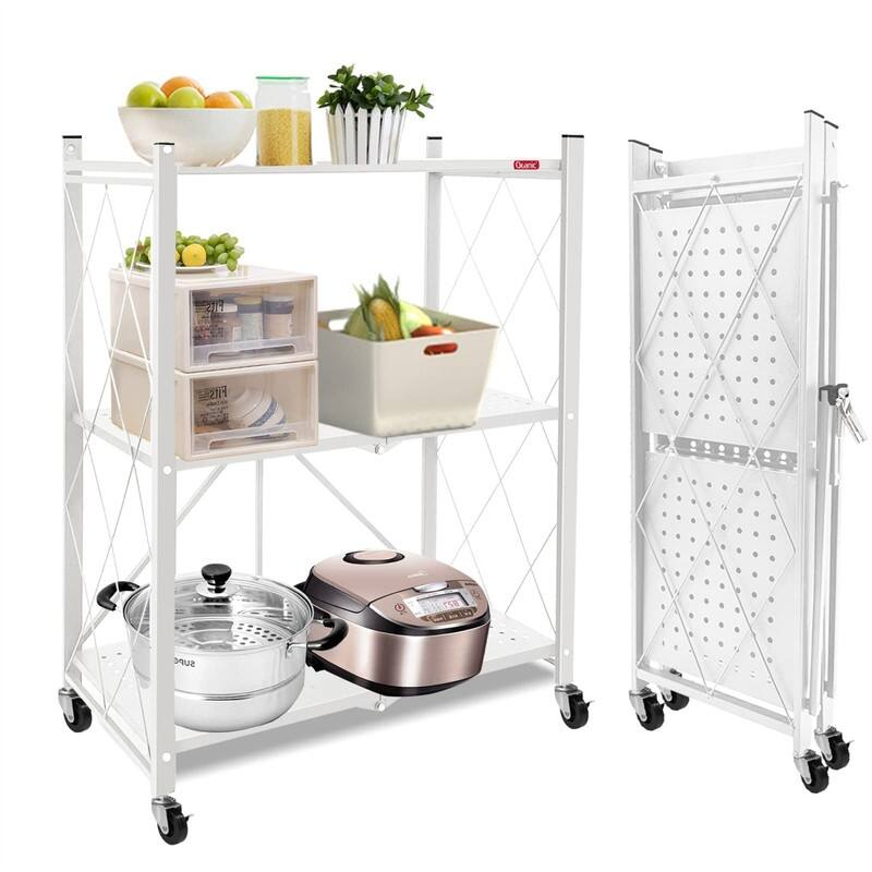 No Assembly Organizer Rack for Garage Kitchen - 13.4"D x 28"W x 35.6"H